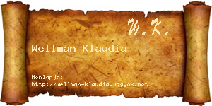 Wellman Klaudia névjegykártya