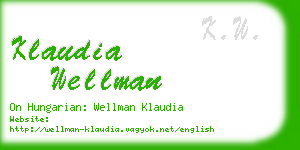 klaudia wellman business card